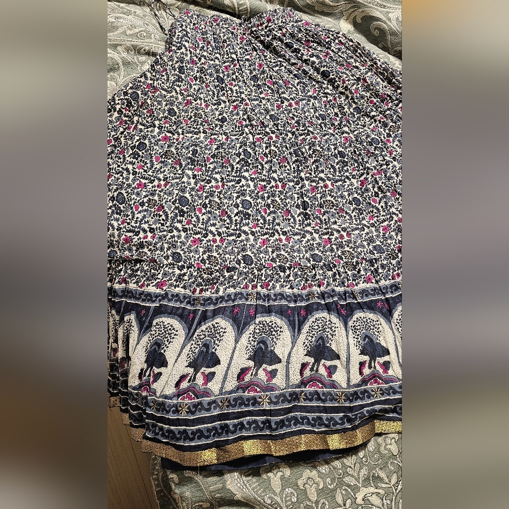 Floral Print Women's Long Flare Skirt